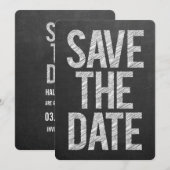 黒板の白い文字でSave the Date タイポグラフィ セーブザデート (正面/裏面)