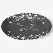 黒板の白い渦巻き旋回 ペーパープレート (アングル)
