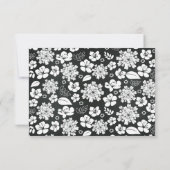 黒板の白い花のヴィンテージは感謝していしています サンキューカード (裏面)