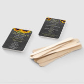 黒板の素朴なヒマワリのシックな結婚式プログラム ハンドファン (組立なし)