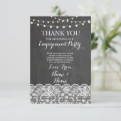 黒板の素朴な冬の黒板のレースありがとう サンキューカード (スタンド正面)