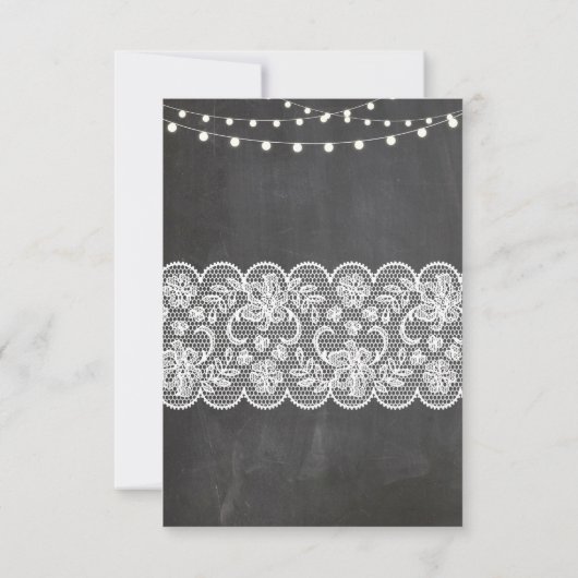 黒板の素朴な冬の黒板のレースありがとう サンキューカード (裏面)