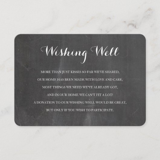 黒板の素朴な希望の健康な結婚式の挿入物カード エンクロージャーカード (正面)