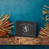 黒板の素朴な犬のロゴ フォトプラーク (側面)