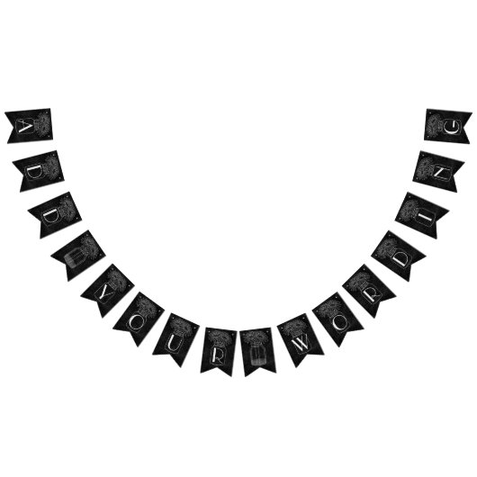 黒板の結婚式のデイジーのメーソンジャー バンティングフラッグ (全)