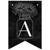 黒板の結婚式のデイジーのメーソンジャー バンティングフラッグ (第1の旗)