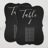 黒板の結婚式テーブルナンバー + ゲスト名カード 招待状 (正面/裏面)