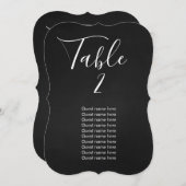 黒板の結婚式テーブル番号 + ゲスト名カード 招待状 (正面/裏面)