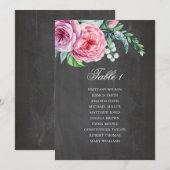 黒板の結婚式席次表。ボヘミアンスタイルのテーブルプラン 招待状 (正面/裏面)