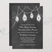 黒板の結婚式招待状の愛メーソンジャー 招待状 (正面/裏面)