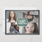 黒板の緑によって組み立てられる休日の写真カード シーズンカード (正面)