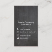 黒板の縦の名刺のコップのケーキ 名刺 (裏面)