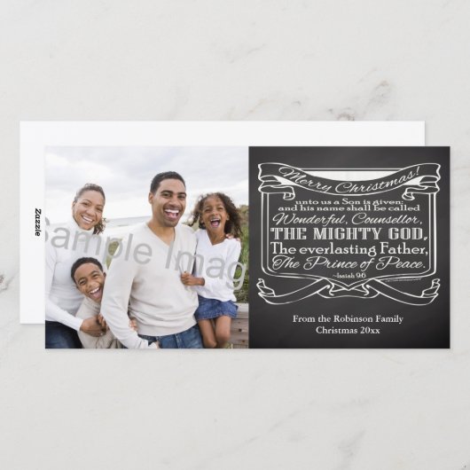 黒板の聖なる書物、経典のクリスマス シーズンカード (正面/裏面)