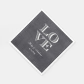 黒板の背景、白い愛のナプキン スタンダードランチョンナプキン (角)