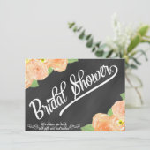黒板の花のブライダルシャワーの招待状 招待状 (スタンド正面)