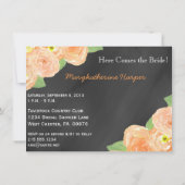 黒板の花のブライダルシャワーの招待状 招待状 (裏面)