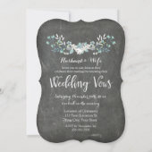 黒板の花のヴィンテージの誓約の更新の招待状 招待状 (裏面)