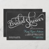 黒板の花嫁のウェディングシャワーの招待状 招待状 (正面/裏面)