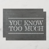 黒板の花嫁メイド・オブ・オーナー(花嫁付き添い人)おもしろい 招待状 (正面/裏面)