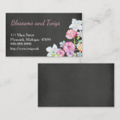 黒板の花屋の名刺の水彩画 名刺 (正面/裏面)