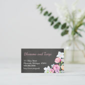 黒板の花屋の名刺の水彩画 名刺 (スタンド正面)