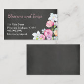 黒板の花屋の名刺の水彩画 名刺 (正面/裏面)