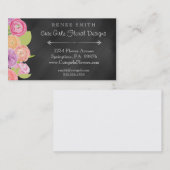 黒板の花屋及び花柄デザイナー名刺 名刺 (正面/裏面)