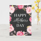 黒板の花柄|の母の日の挨拶状 カード (黄色い花)