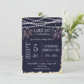 黒板の花火 レイバー・デーのパーティー招待状 招待状 (スタンド正面)