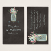 黒板の花素朴メイスンジャーモダンフローラ (正面&裏面)