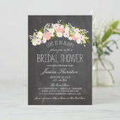 黒板の花開花ブライダルシャワー 招待状 (スタンド正面)