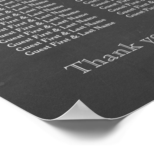 黒板の華やかさと渦巻き式シーティングチャート ポスター (角)