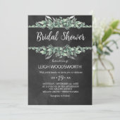 黒板の葉のブライダルシャワーへの招待 招待状 (スタンド正面)