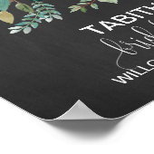 黒板の葉のブライダルシャワーへようこそ ポスター (角)