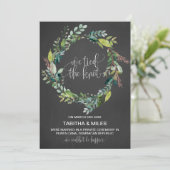 黒板の葉リースの駆け落ち告知 案内状 (スタンド正面)