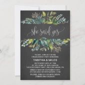 黒板の葉彼女はYes婚約パーティ 招待状 (正面)