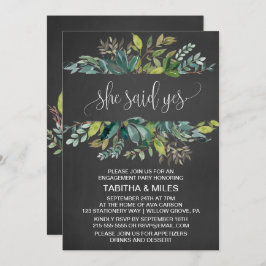 黒板の葉彼女はYes婚約パーティ 招待状