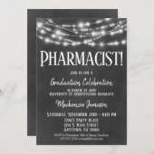黒板の薬剤師卒業パーティー招待状 招待状 (正面/裏面)