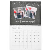 黒板の記憶 |写真カスタムコラージュ カレンダー (2月 2026)