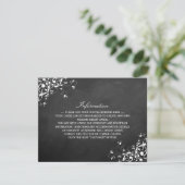 黒板の詳細の白い結婚渦巻き エンクロージャーカード (スタンド正面)