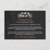 黒板の詳細インサートに結婚おけるタンデム自転車 エンクロージャーカード (正面)