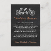 黒板の詳細インサートに結婚おけるタンデム自転車 エンクロージャーカード (正面)