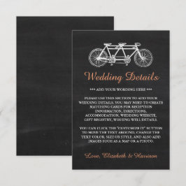 黒板の詳細インサートに結婚おけるタンデム自転車 エンクロージャーカード