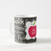 黒板の赤いAppleの先生 コーヒーマグカップ (正面左)