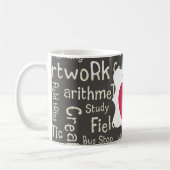 黒板の赤いAppleの先生 コーヒーマグカップ (左)