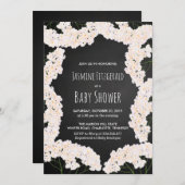 黒板の赤ちゃんの息のフローラシャワー 招待状 (正面/裏面)
