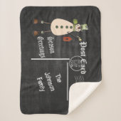 黒板の郵便はがきの古いファッションの緑の雪だるま シェルパブランケット (正面)