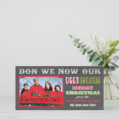 黒板の醜いクリスマスセーター写真カード シーズンカード (スタンド正面)