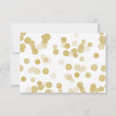 黒板の金ゴールドのグリッターRSVPカード 出欠カード (裏面)