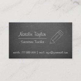 黒板の鉛筆の代用教員の名刺 名刺